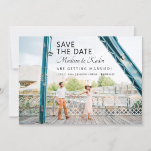 Convite Salvar data de casamento para 4 fotos