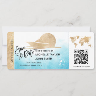 Convite Salvar Data de Embarque Mapa de Passagem de Embarq