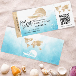 Convite Salvar Data de Embarque Mapa de Passagem de Embarq