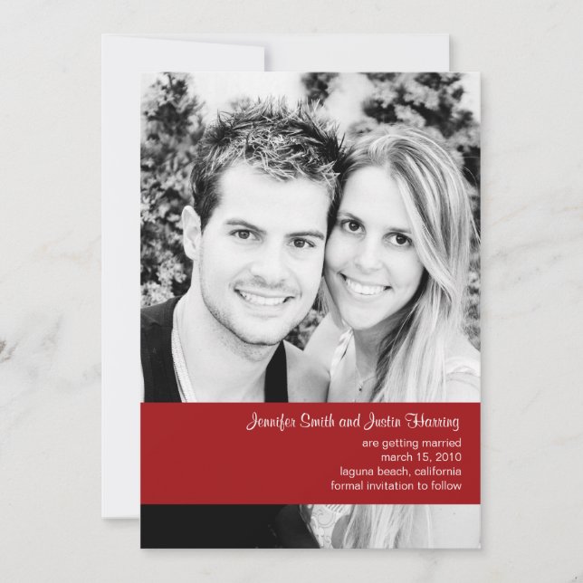 Convite Salvar Data de Foto de Framboesa (Frente)