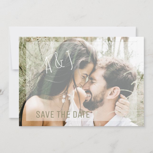 Convite Salvar data do casamento com foto Site de casament (Frente)