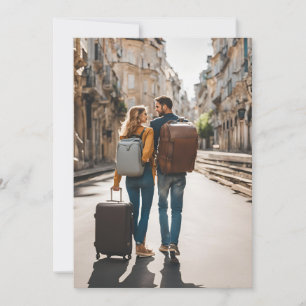 Convite salvar data do casamento de destino de viagem