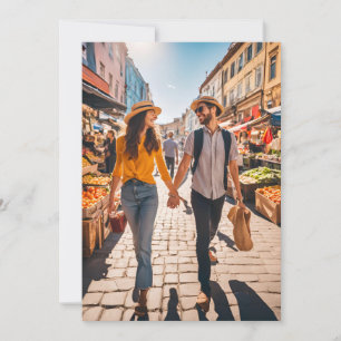 Convite salvar data do casamento de destino de viagem