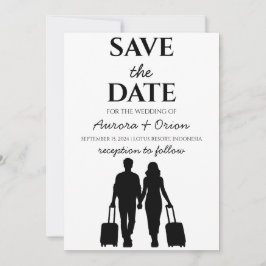 Convite salvar data do casamento de destino de viagem