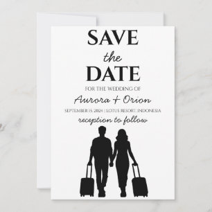 Convite salvar data do casamento de destino de viagem