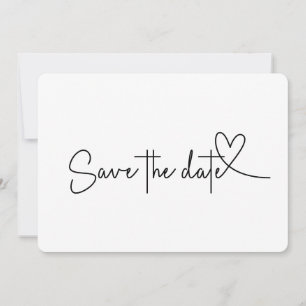 Convite Salvar data em preto e branco com canto arredondad