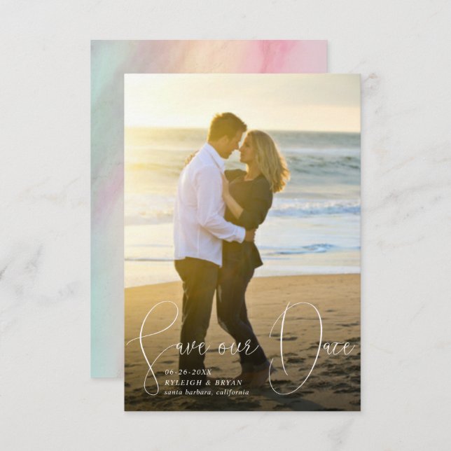 Convite Salvar nosso script de Caneta suave das linhas ref (Frente/Verso)