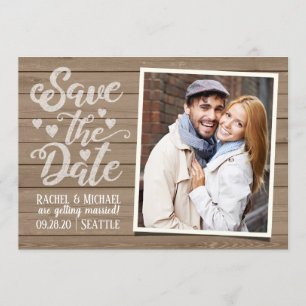 Convite Salvar O Casamento De Data Foto: Madeira russa