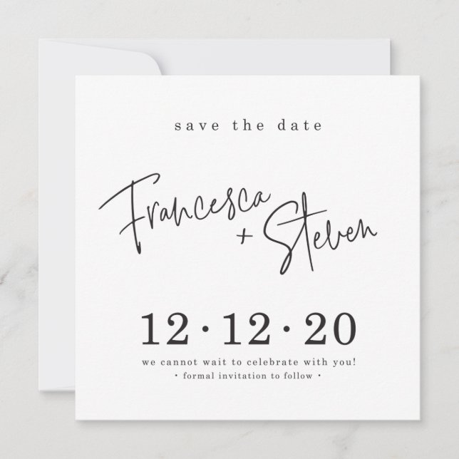 Convite SALVAR o design personalizado DATE para Francesca  (Frente)