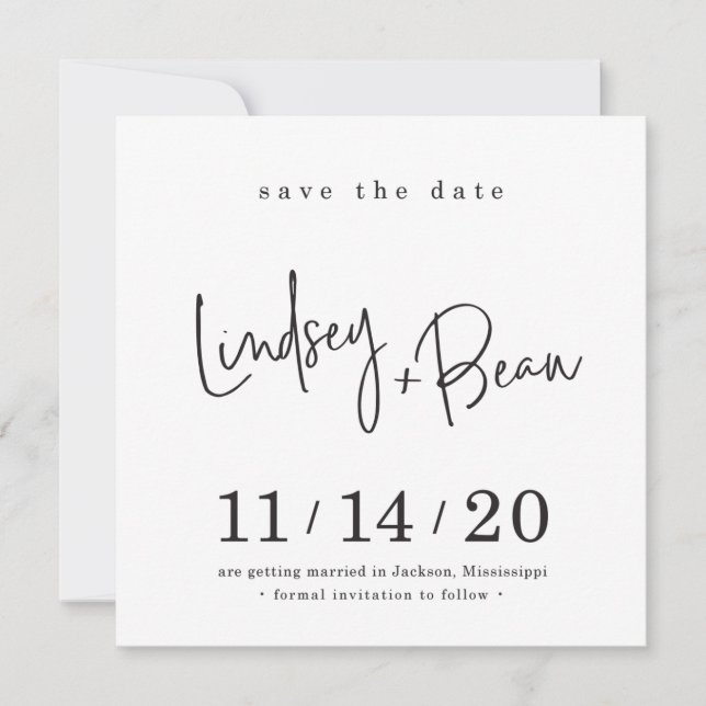 Convite SALVAR o design personalizado DATE para Lindsey +  (Frente)
