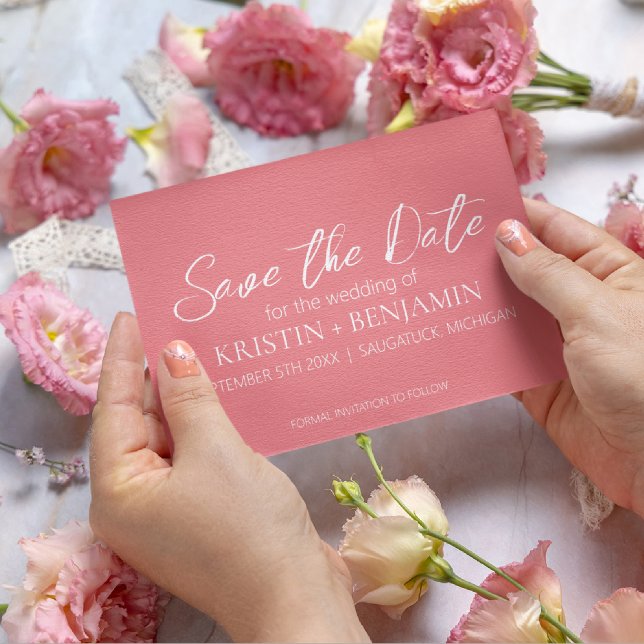 Convite Salvar os Anúncios de Data (Rosa) (Criador carregado)