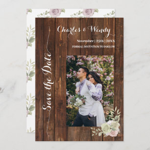 Convite Salvar Rosas Roxos do País de Data