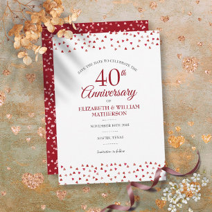 Convite Salve a Data 40º Aniversário de Casamento Ruby Chi