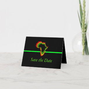 Convite "Salve a Data" África com Cores Pan-Africanas [Ver