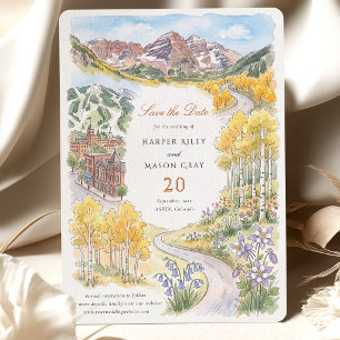 Convite Salve a Data Aspen Colorado Maroon Bells Outono