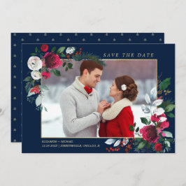 Convite Salve a data. Azul Marinho | Foto De Casamento Bur