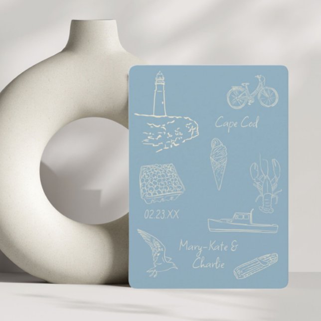 Convite Salve a data azul poeirento no verão da Nova Ingla (Criador carregado)