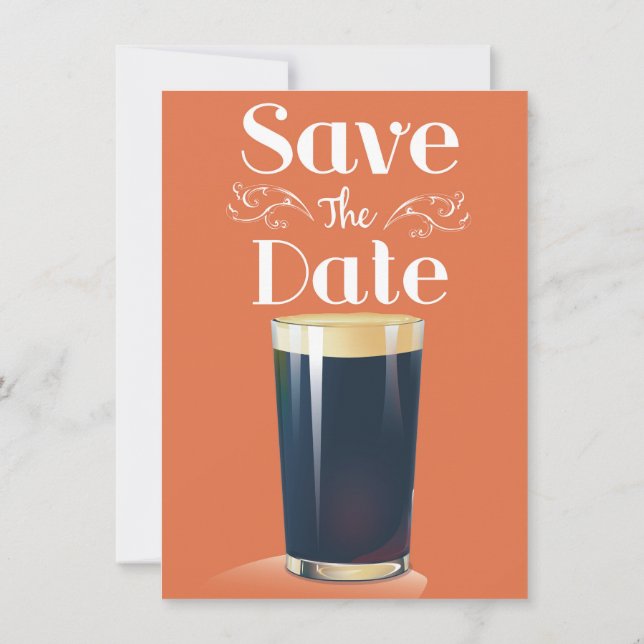 Convite Salve A Data Bebida Vintage Pint (Verso)
