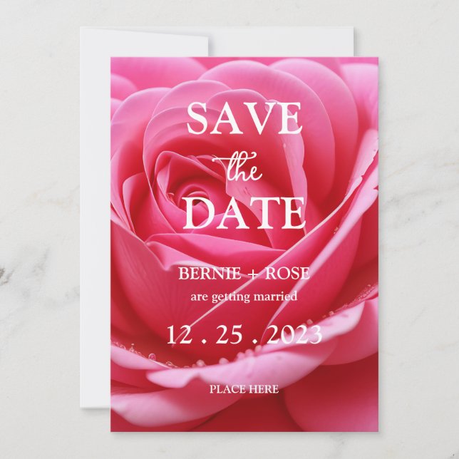 CONVITE SALVE A DATA CASAMENTO ROSA VERMELHA (Frente)
