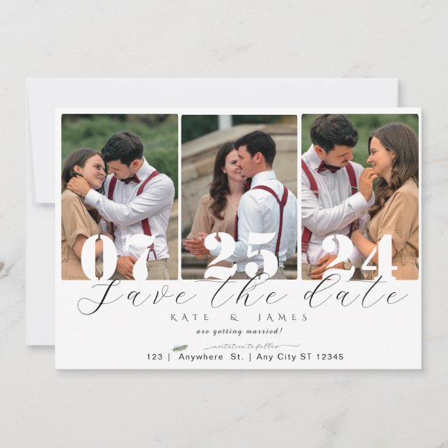 Convite Salve a data com o modelo de código QR (Frente)