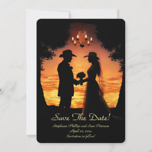 Convite Salve a Data Country Western Cowboy Cowgirl 