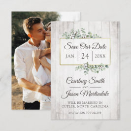 Convite Salve A Data Da Rustic Southern Cotton Wedton Card