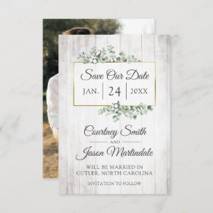 Convite Salve A Data Da Rustic Southern Cotton Wedton Card