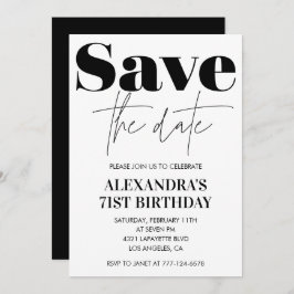 Convite Salve a data de aniversário da Modern White 71rua