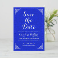 Salve a data de aniversário - Silver Royal Blue Da