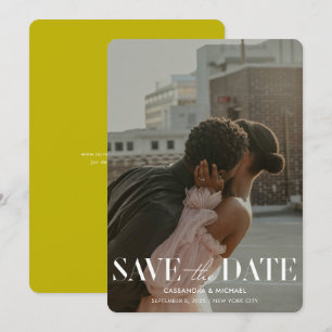Convite Salve a Data de Casamento em Foto Chartreuse Moder