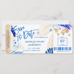 Convite Salve a data de embarque no World Map Beach Invita