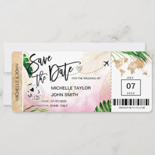 Convite Salve a data de embarque no World Map Beach Invita