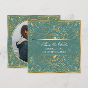 Convite Salve a data, Deslumbrante Casamento Verde e Doura