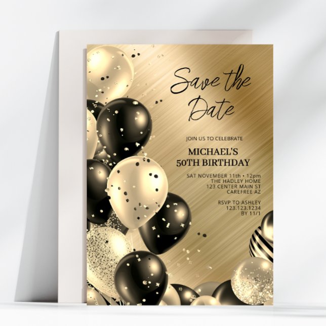 Convite Salve a data do 50º aniversário do Dourado Negro (Criador carregado)