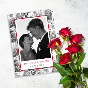 Convite Salve a Data Elegante Foto de Cupidos Antigos