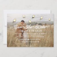 Salve A Data Faux Dourado Kraft Foto Bird Woodland