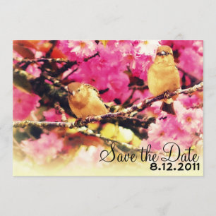 Convite Salve a Data - Flora Rosa e Passarinhos