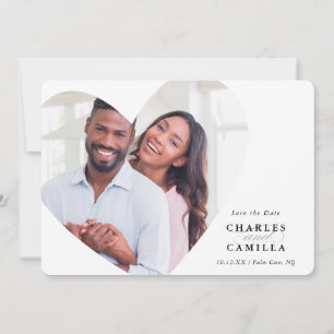 Convite SALVE A DATA, foto elegante, coração