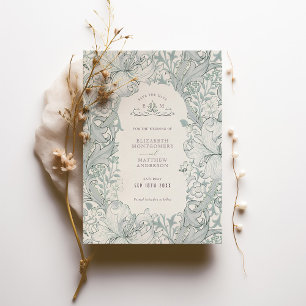 Convite Salve a Data Golden Lily Sky Blue William Morris