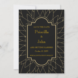 Convite Salve a data, grande gatsby, dália geométrica