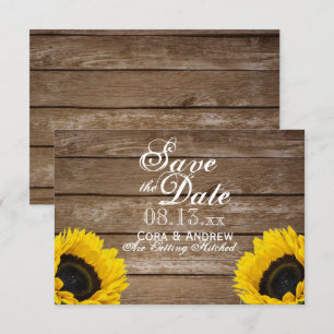 Convite Salve a Data - Luzes Elegantes de Girassóis Rústic