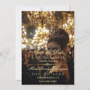 Convite Salve a data Mascarada Quinceanera Foto