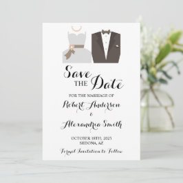 Convite Salve a data noiva e noiva de casamento