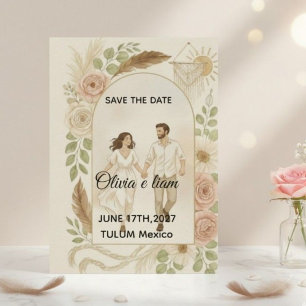 Convite Salve a Data: Olivia & Liam