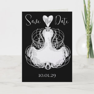 Convite Salve a Data Preta com Elegante Vestido Rodado Bra