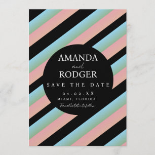 Convite Salve a Data Rosa Preto Mint 