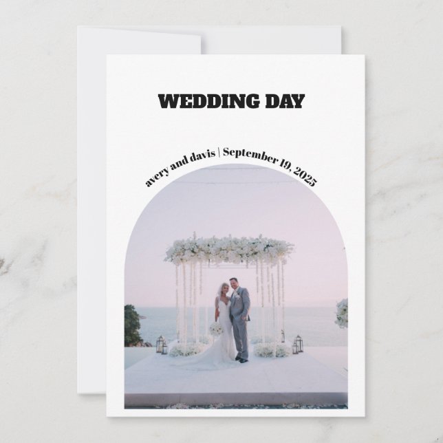 Convite Salve a Data Simples com Foto (Frente)