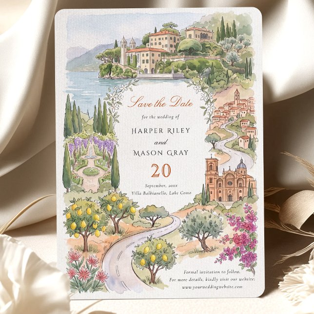 Convite Salve a Data Villa del Balbianello Lago de Como (Criador carregado)