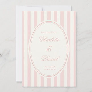 Convite Salve a Faixa de Data Personalizada Rosa Pastel