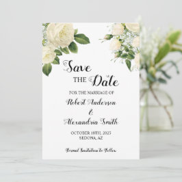 Convite Salve as Flores Brancas de Casamento de Data
